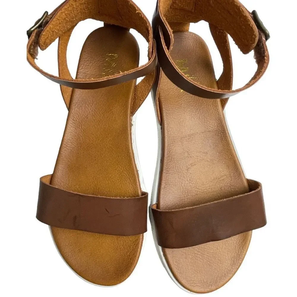MIA KIDS Little Ellen Girl's Cognac Ankle Strap Platform  Sandals Size 5 NEW
